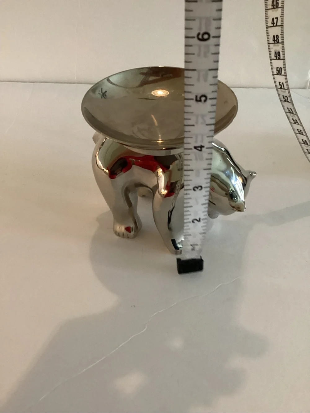 Vintage Restoration Hardware Polar Bear Candle Holder Silver Plate